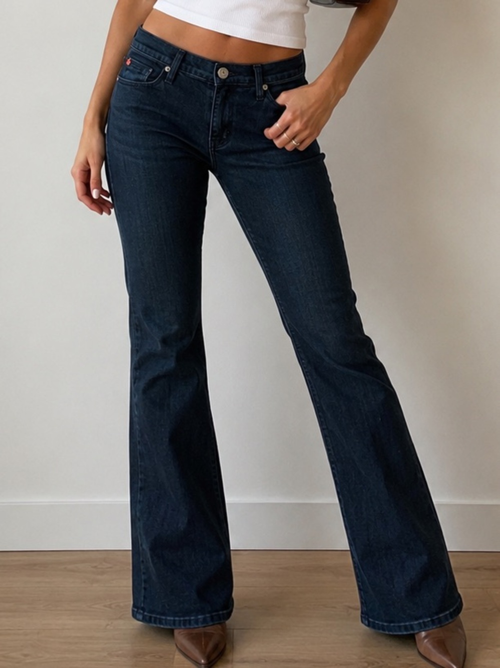 Hudson Love Midrise Bootcut Jeans Dark Wash Minimalist Y2K Festival Size 27